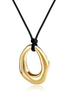 Gold Pendant Necklace Statement Boho Western Accessories for Women Chunky Gold N